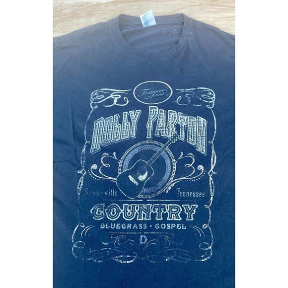 PORT & COMPANY Dolly Parton Whiskey Label Shirt Short Sleeve Men's Blue SIZE 3XL - Picture 2 of 4